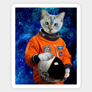 Orange Cat Astronaut Sticker